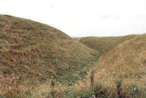 Maiden Castle Hill Fort southern rampart, Dorset